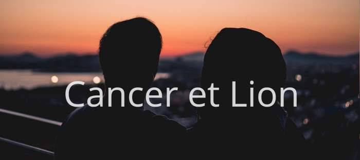 Homme Cancer et Femme Lion : Compatibilité amoureuse des signes