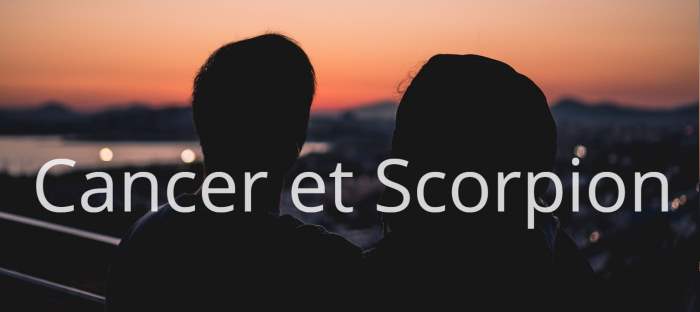 Homme Cancer et Femme Scorpion : Compatibilité amoureuse
