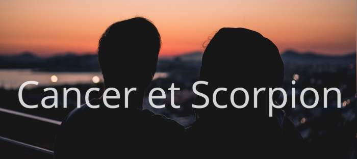 Homme Cancer et Femme Scorpion : Compatibilité amoureuse des signes astrologiques