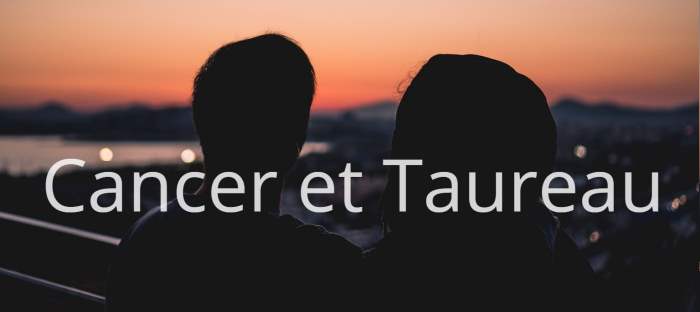 Homme Cancer et Femme Taureau : Compatibilité amoureuse