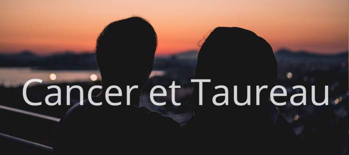 Homme Cancer et Femme Taureau : Compatibilité amoureuse des signes astrologiques