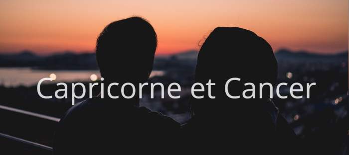 Homme Capricorne et Femme Cancer : Compatibilité amoureuse des signes astrologiques