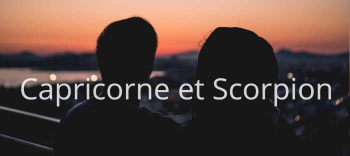 Homme Capricorne et Femme Scorpion : Compatibilité amoureuse des signes astrologiques