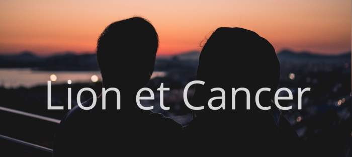 Homme Lion et Femme Cancer : Compatibilité amoureuse des signes astrologiques